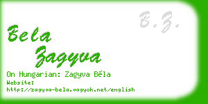 bela zagyva business card